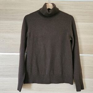 Tweeds 100% Cashmere Brown Turtleneck Sweater Women’s L Classic